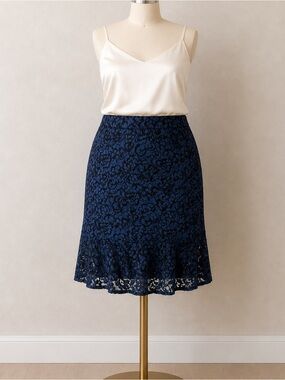 Plus Size Lace Ruffle Hem Midi Skirt 24 Wedding Goth Fairy Romantic Cocktail NEW